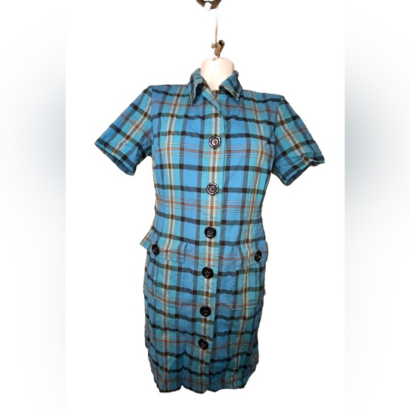 Pendleton Plaid Button Shirt Dress Short Sleeve - Picture 9 of 13